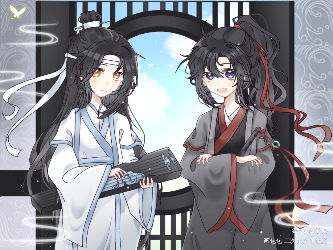 忘羡014_魔道祖师忘羡魏无羡魏无羡蓝忘机同人绘画作品