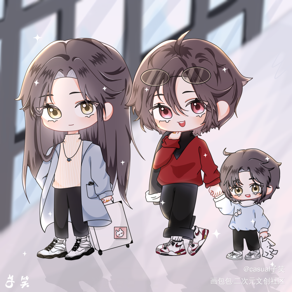 忘羡028_魔道祖师忘羡蓝忘机魏无羡Q版同人绘画作品