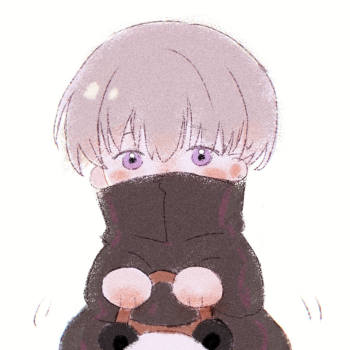 摸摸狗卷_咒术回战狗卷棘平涂日系q版同人绘画作品