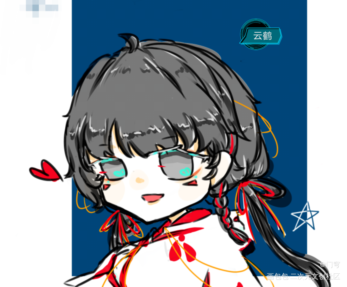 闺蜜图一张_Q版女生头像原创头像绘画作品
