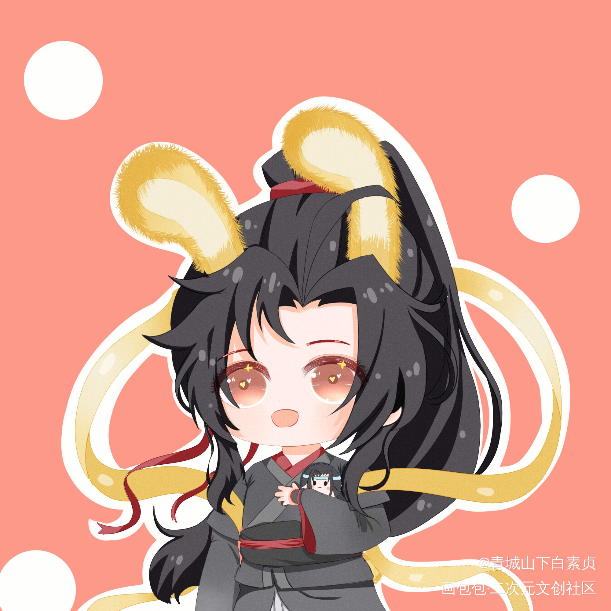 摸个月兔羡_魔道祖师忘羡魏婴魏无羡Q版我要上首推头像同人绘画作品