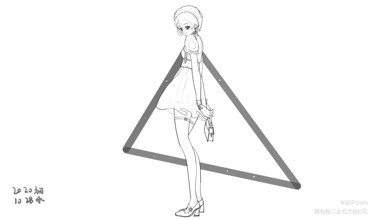 戴贝雷帽的女孩_原创oc绘画作品