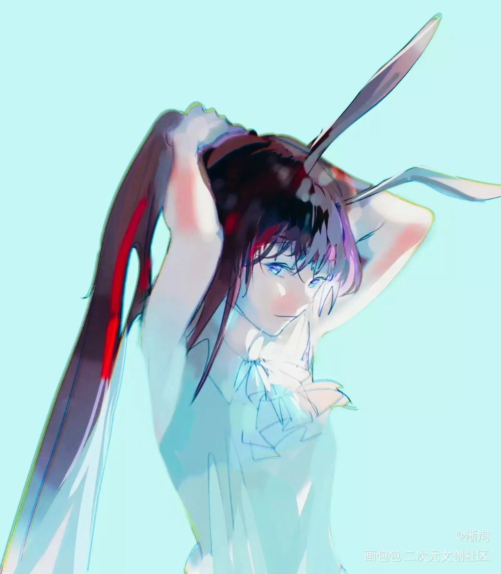 早安_明日方舟阿米娅平涂日系插画绘画作品