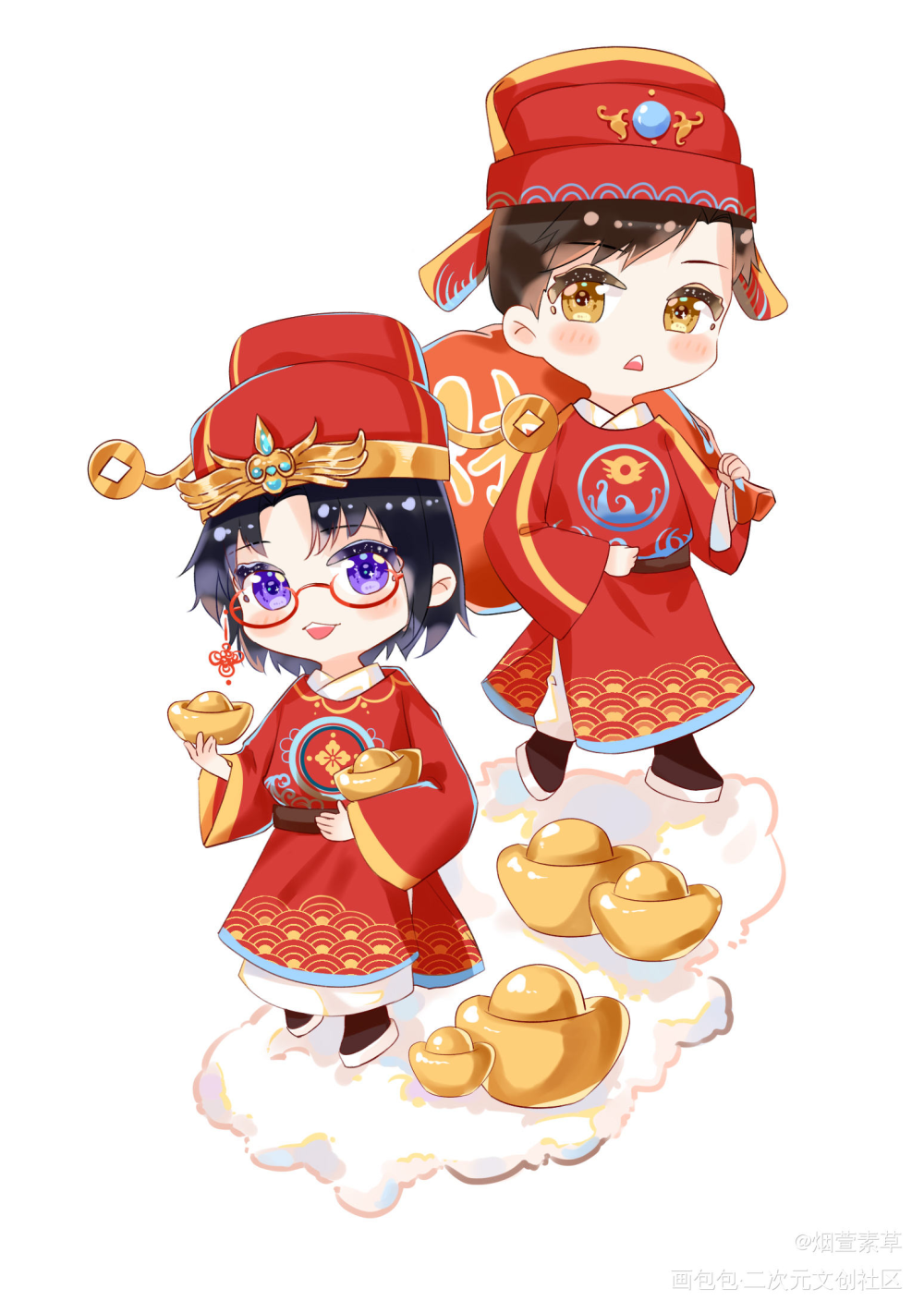 摸摸财神,祝我今年发财_默读费渡骆闻舟平涂q版求点评我要上首推同人