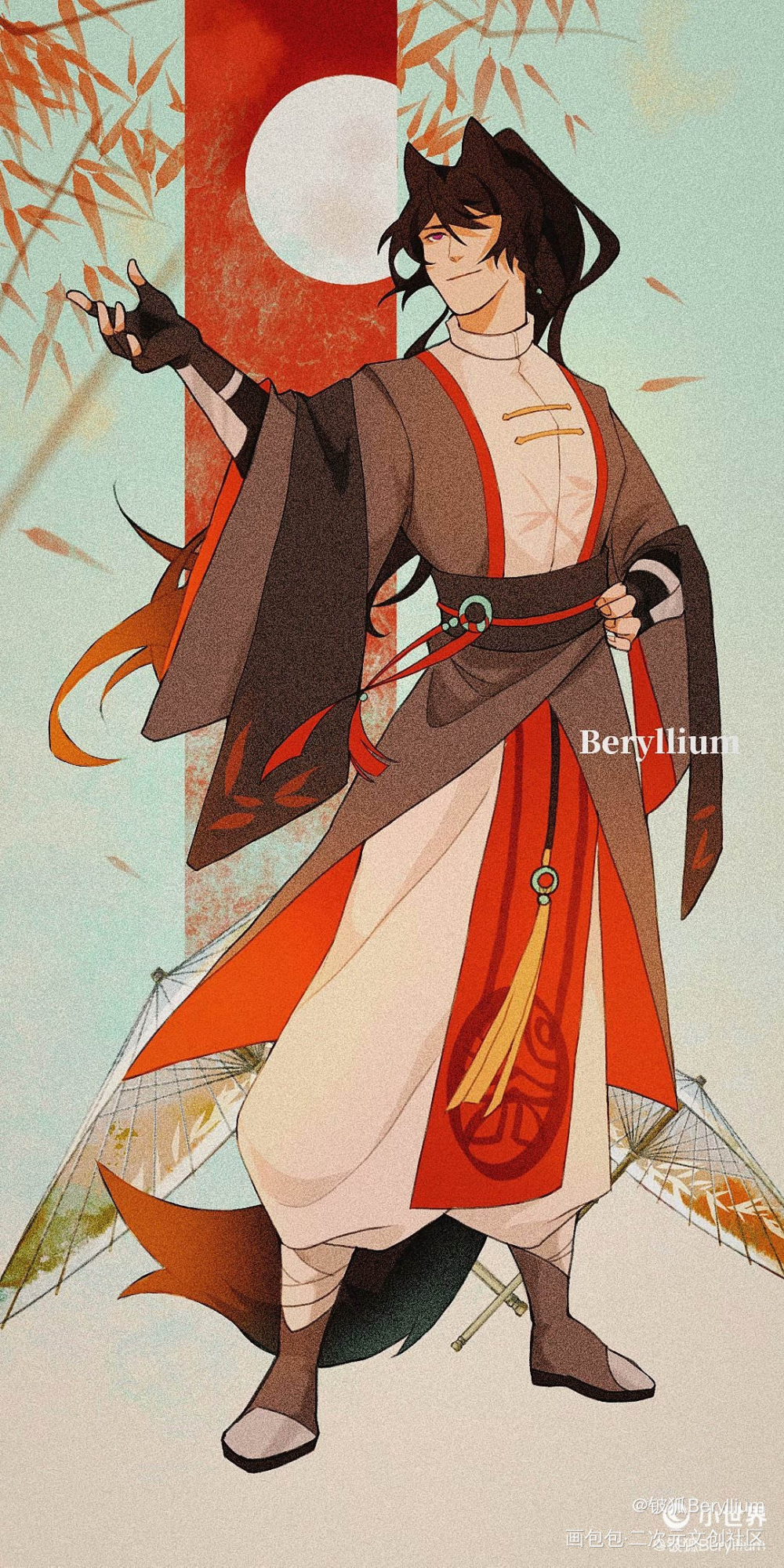 我的古风设~_古风平涂铍狐指绘原创绘画作品