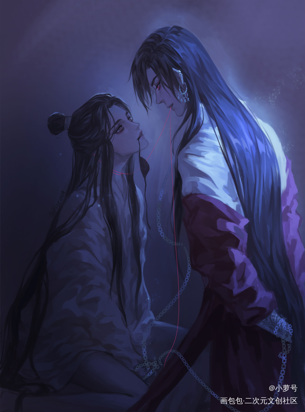 情人节_天官赐福花怜谢怜花城厚涂插画同人绘画作品