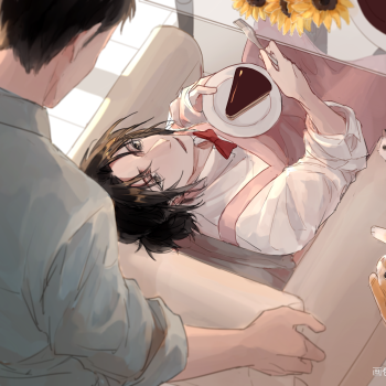 舟渡|情人节快乐_默读舟渡费渡骆闻舟绘画作品