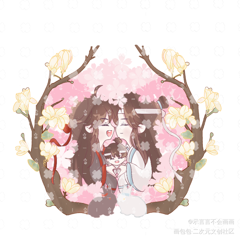 _魔道祖师忘羡蓝忘机魏无羡Q版我要上首推插画同人绘画作品