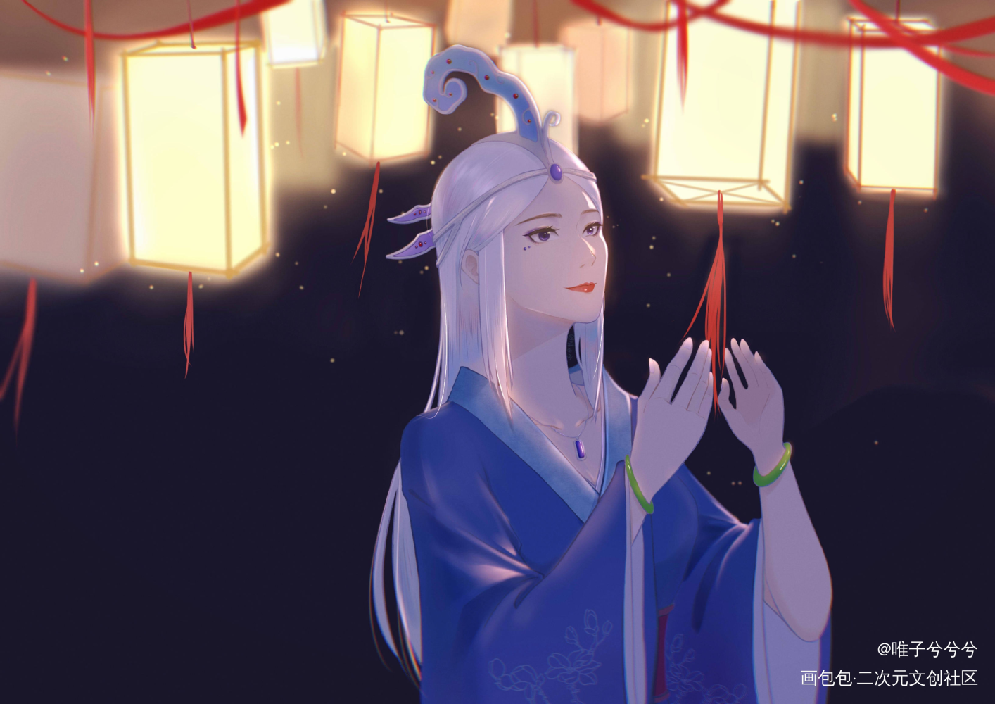 新年快乐_秦时明月雪女秦时明月雪女摸鱼绘画作品