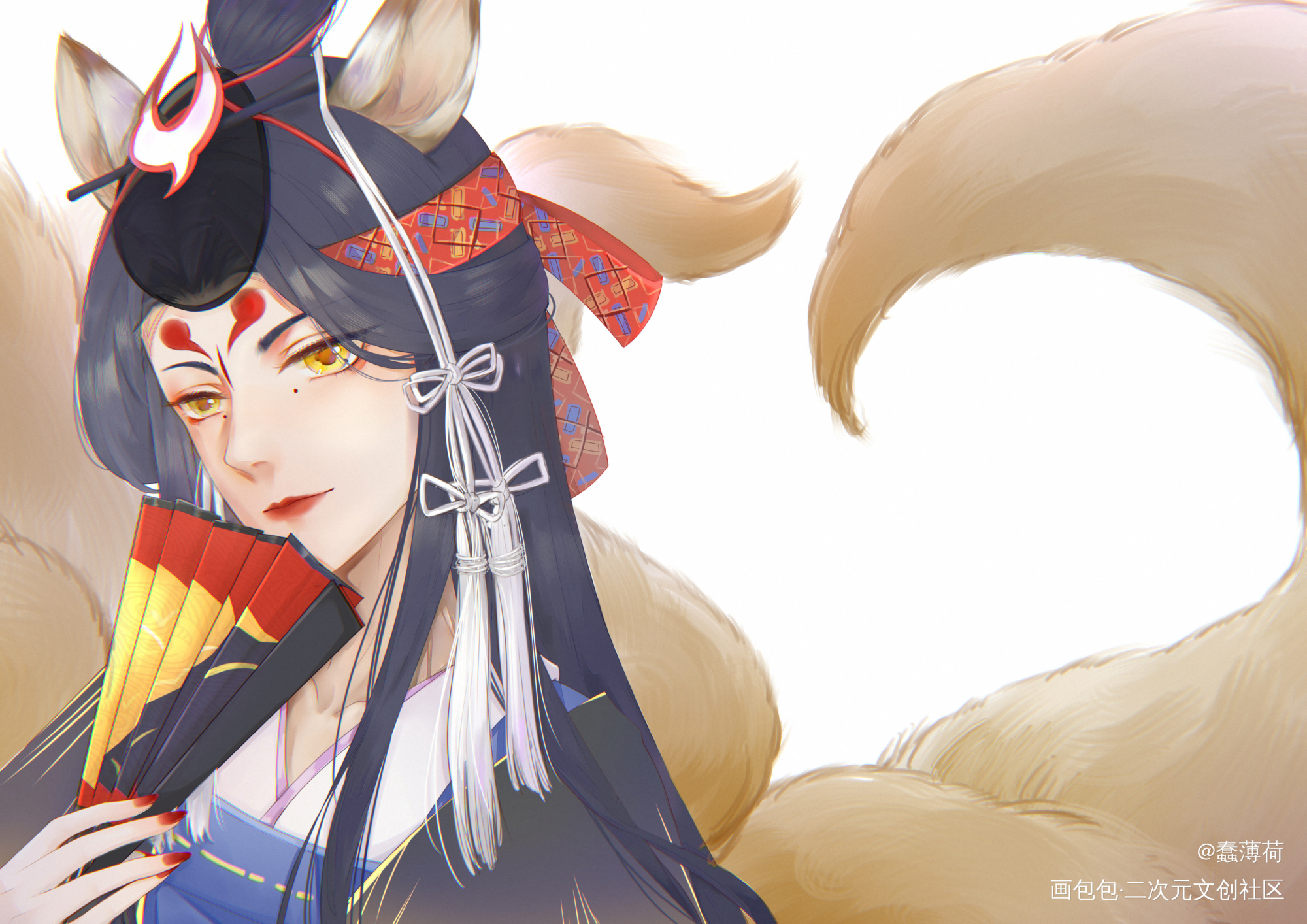 来了！！填了一下之前的坑_阴阳师玉藻前平涂同人绘画作品