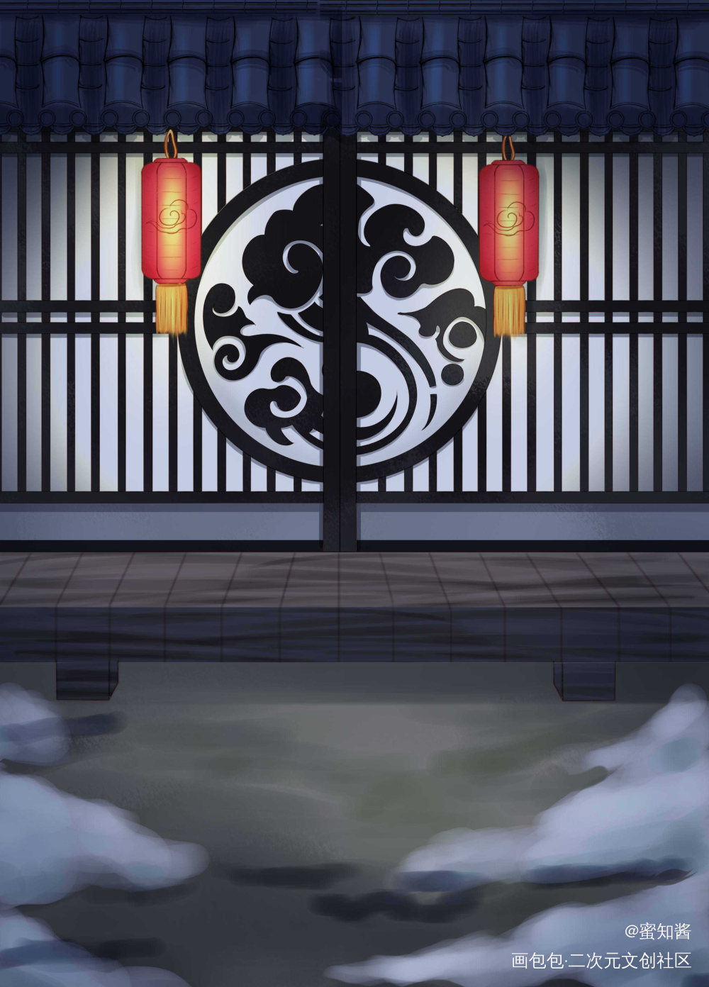 魔道贺年图&同款DIY场景开源_魔道祖师忘羡蓝景仪蓝思追金凌蓝忘机魏无羡平涂日系Q版我要上首推插画同人魔道祖师Q版绘画作品