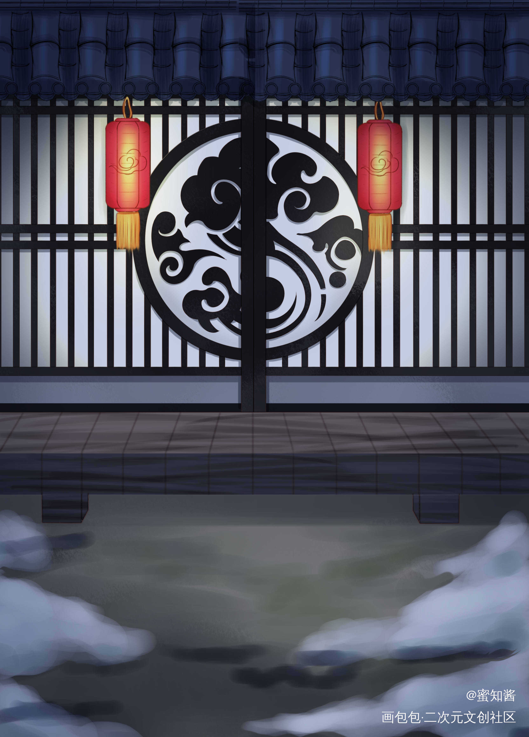 魔道贺年图&同款DIY场景开源_魔道祖师忘羡蓝景仪蓝思追金凌蓝忘机魏无羡平涂日系Q版我要上首推插画同人魔道祖师Q版绘画作品