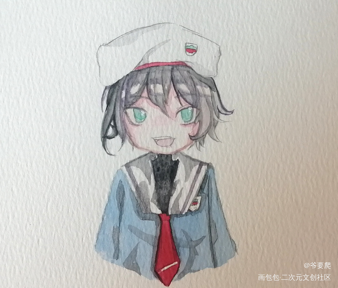 猫猫能有什么坏心思呢_无限滑板知念实也手绘水彩头像同人绘画作品