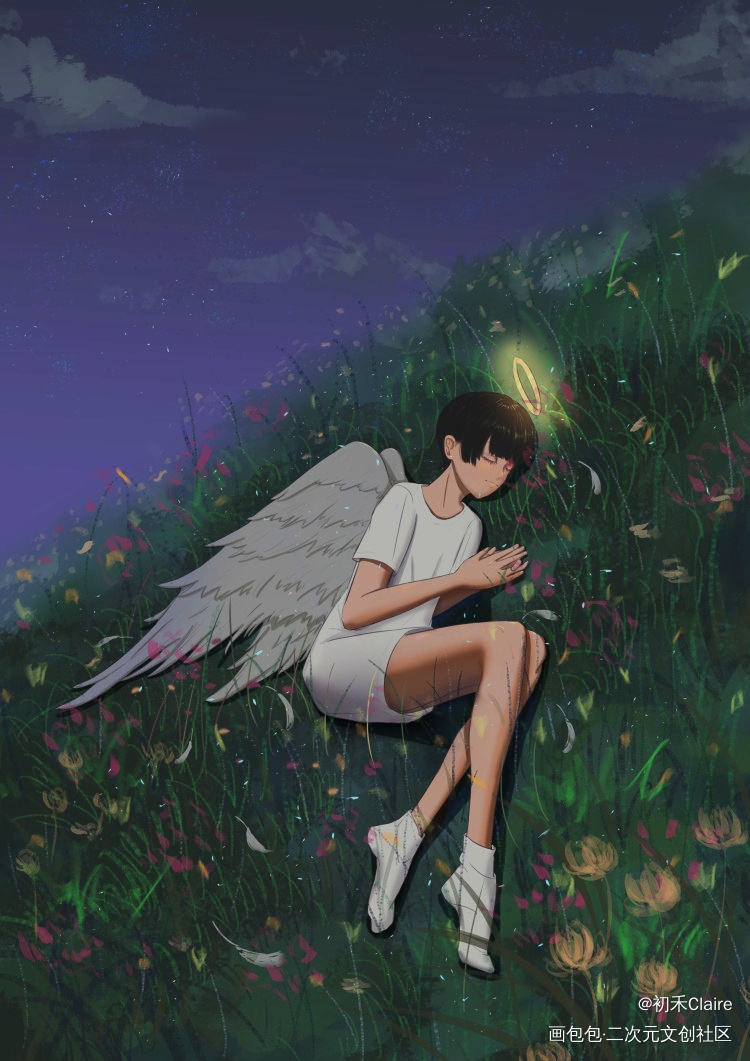画了一个小天使_求点评求配文我要上首推插画原创oc绘画作品