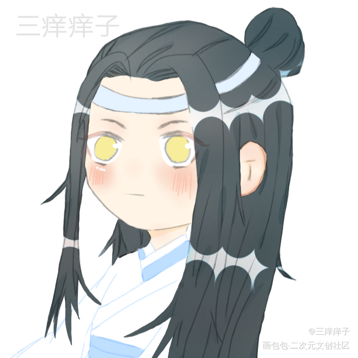 _魔道祖师蓝湛蓝忘机Q版同人魔道祖师Q版绘画作品