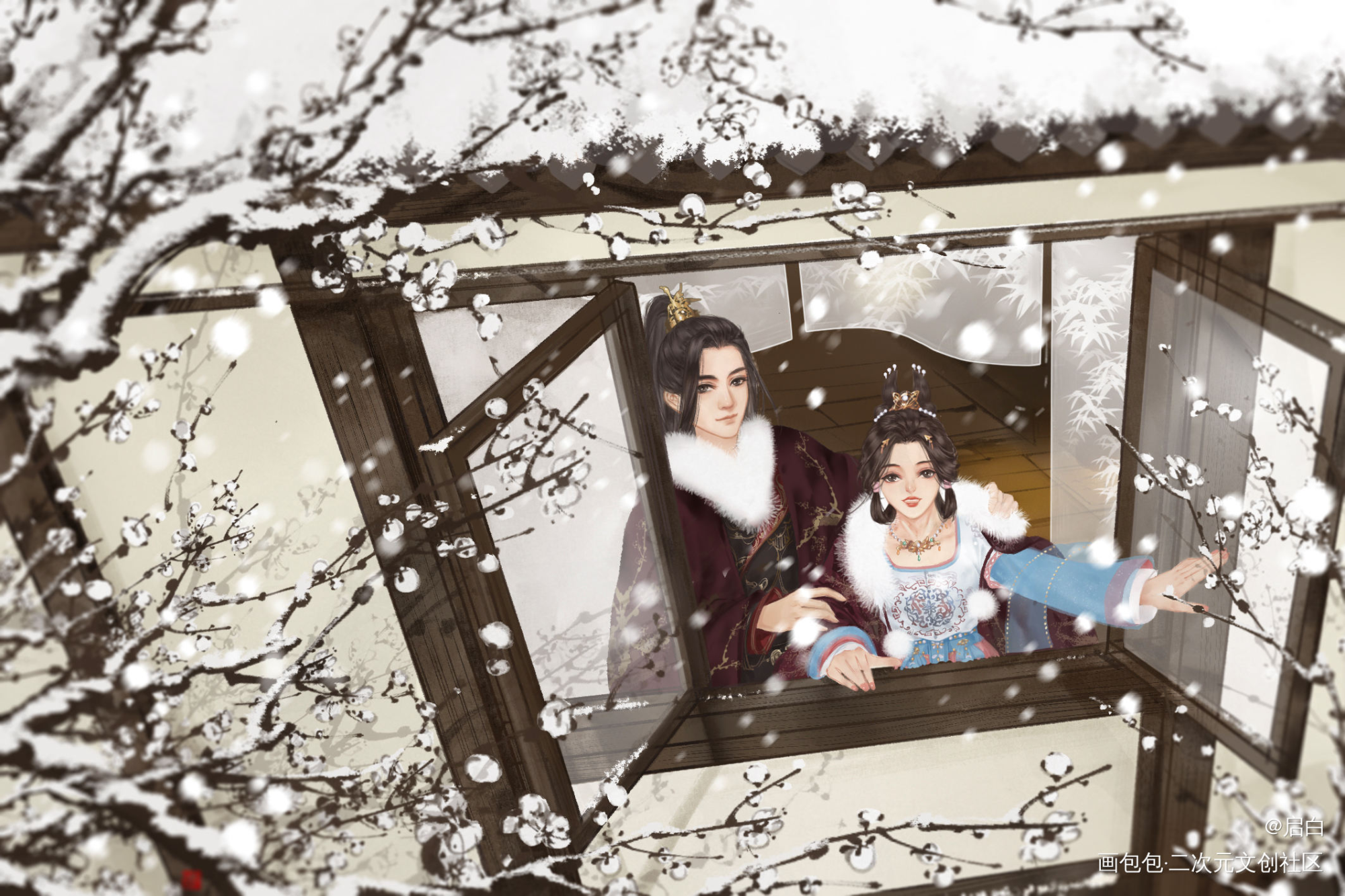 新年快乐_剑网3平涂插画同人绘画作品