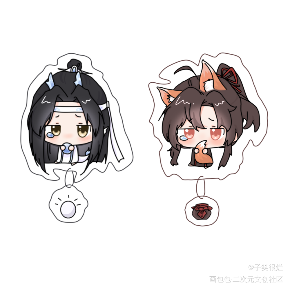 忘羡037_魔道祖师忘羡蓝忘机魏无羡Q版同人绘画作品