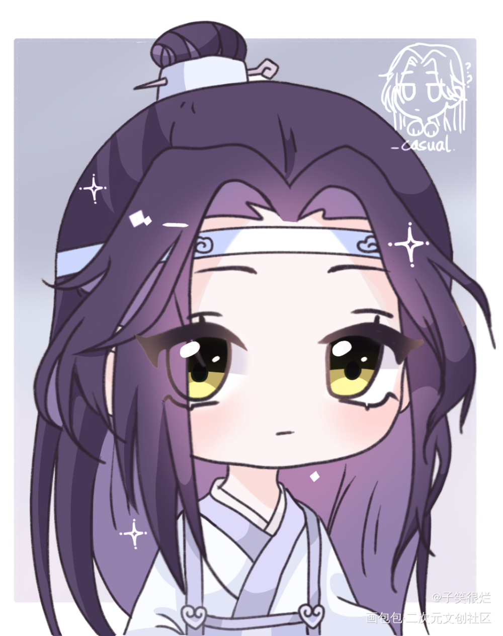 忘羡040_魔道祖师忘羡蓝忘机魏无羡魏无羡Q版同人绘画作品