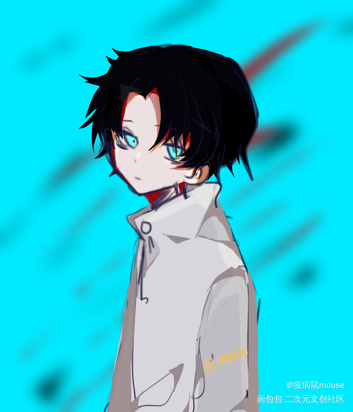 _咒术回战乙骨忧太平涂日系同人绘画作品