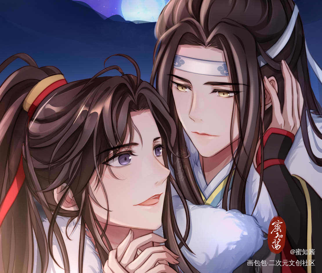 _魔道祖师忘羡蓝忘机魏无羡平涂日系我要上首推插画同人绘画作品