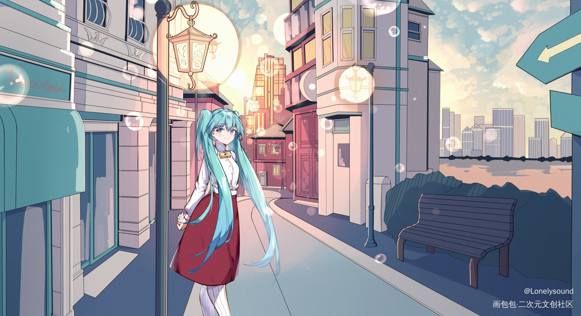 九月到现在的补发_VOCALOID初音未来初音未来日系插画绘画作品