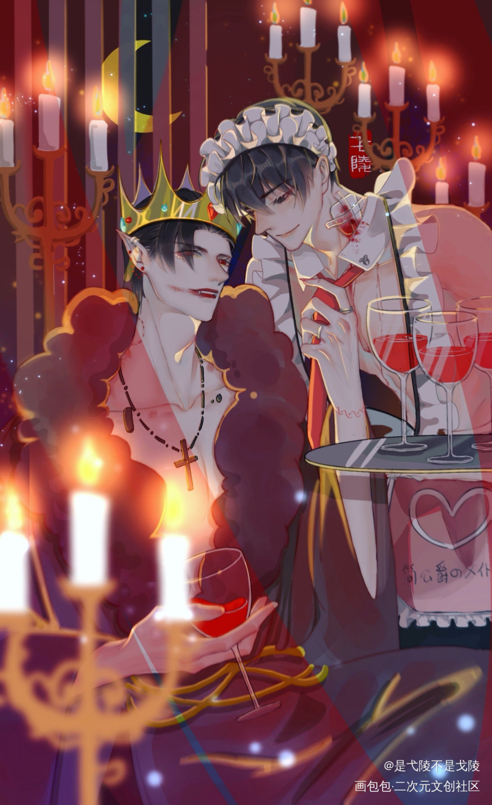 血色的夜晚_你却爱着一个傻逼188男团李简绘画作品
