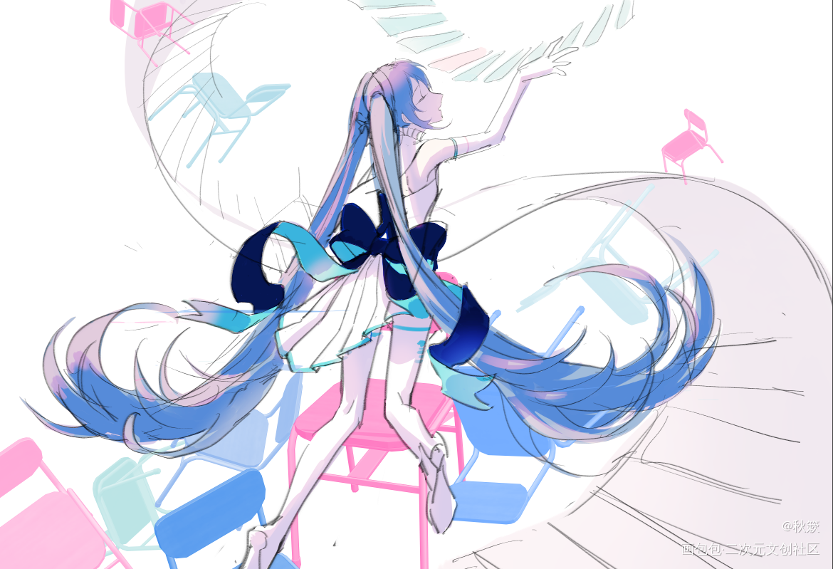 半成品_初音未来初音初音miku绘画作品