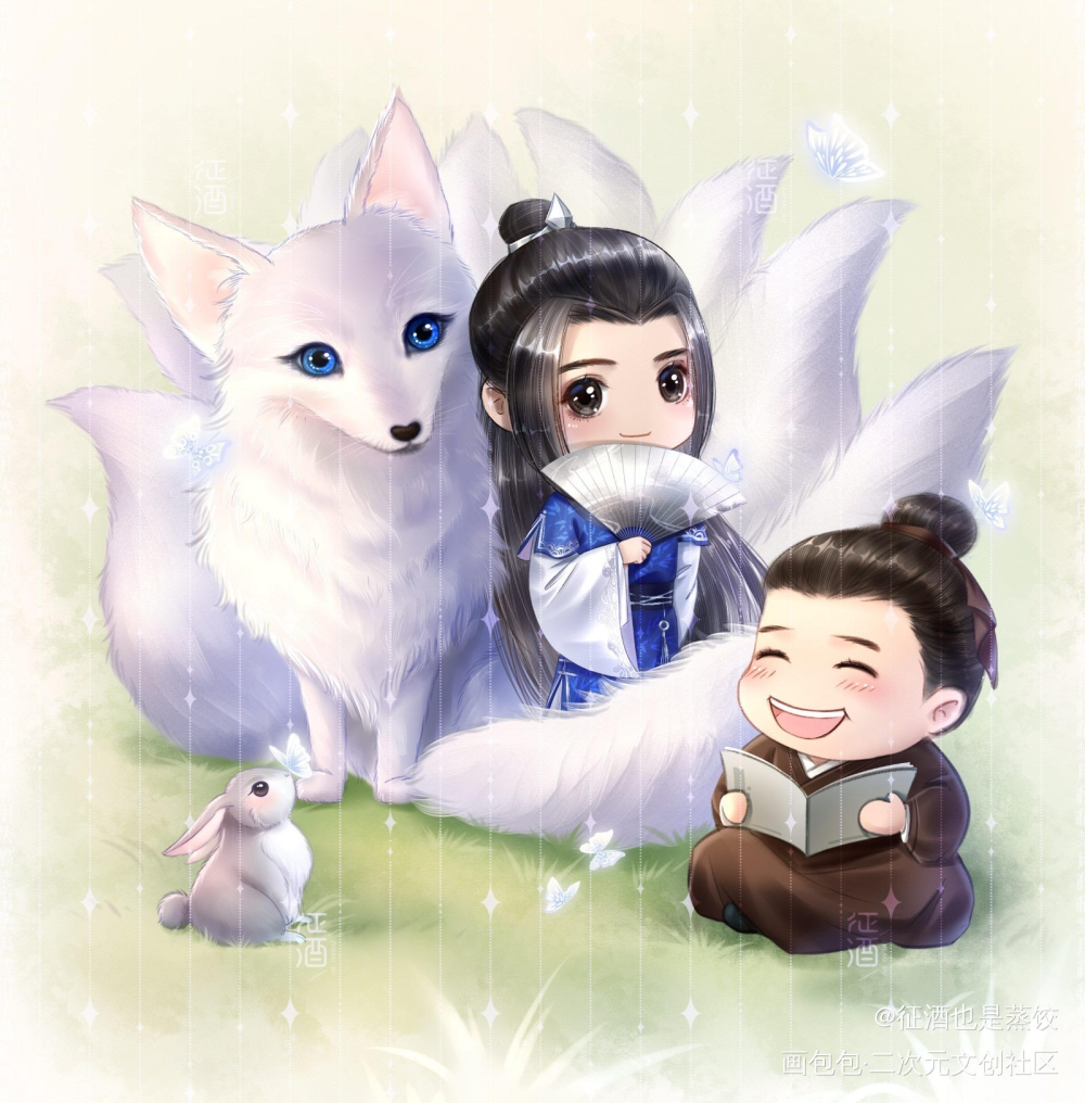 给一个写文太太画的书封~_古风日系Q版我要上首推插画原创壁纸原创绘画作品