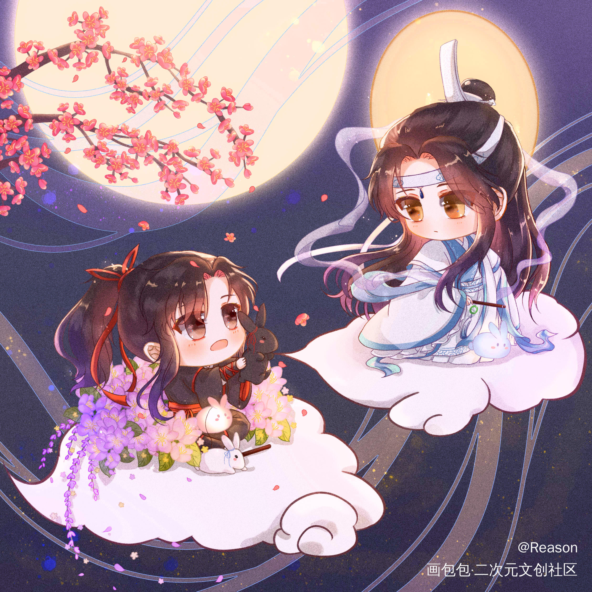 嫦娥叽_魔道祖师忘羡蓝忘机魏无羡绘画作品