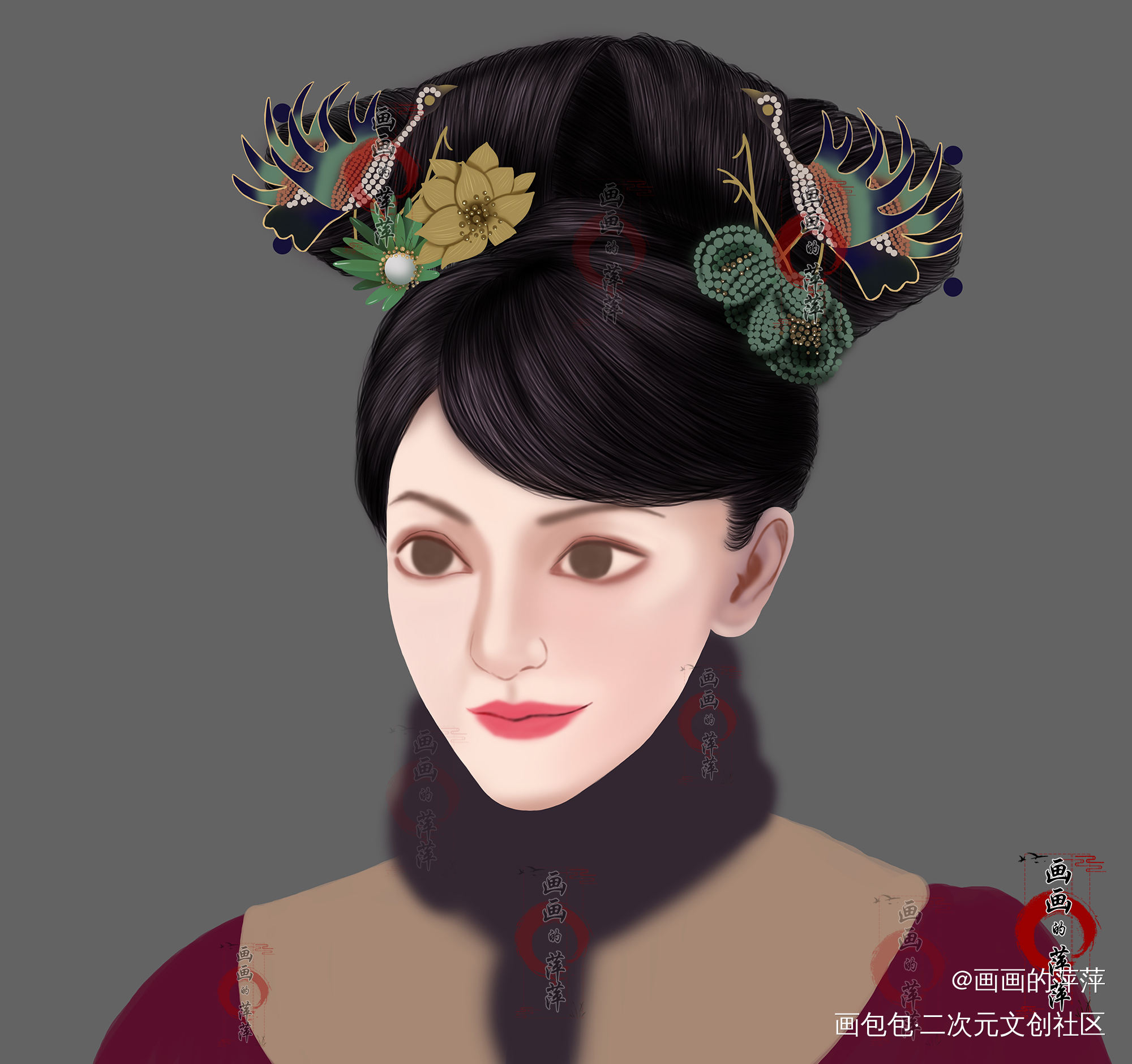 如懿传如懿同人_如懿立绘厚涂我要上首推头像插画同人如懿传绘画作品