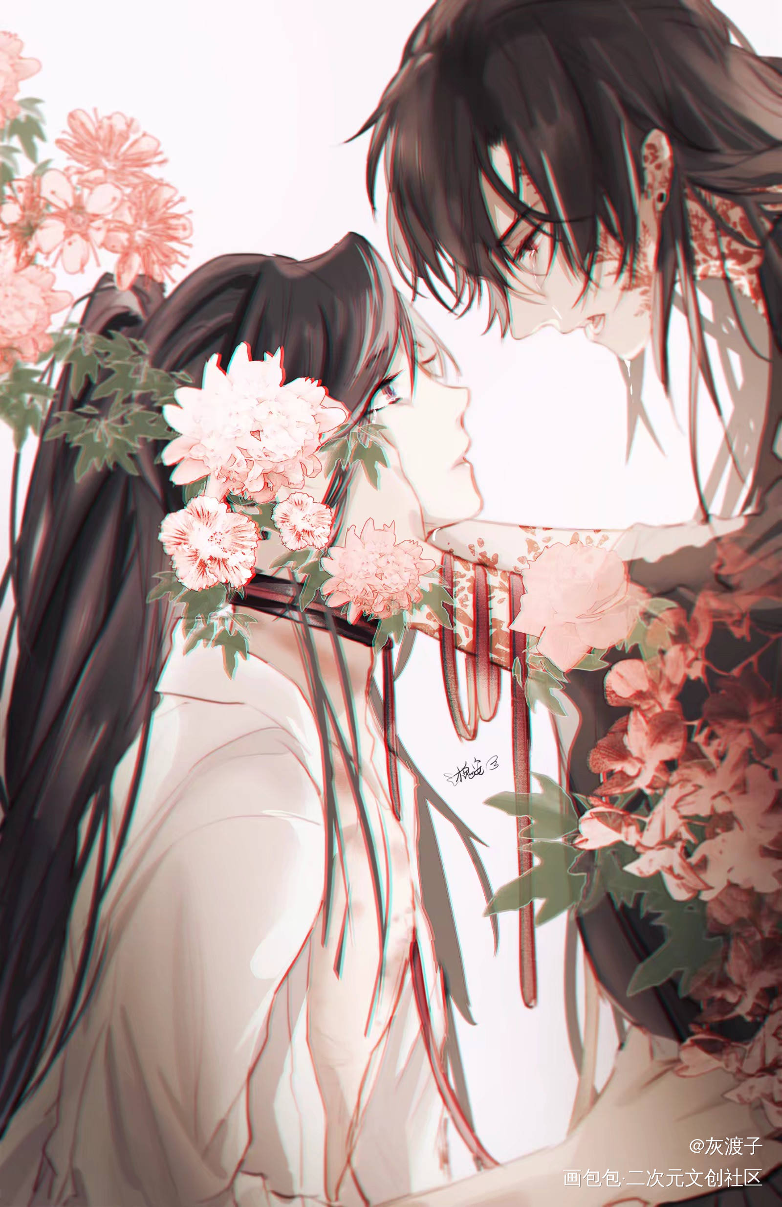 _二哈和他的白猫师尊燃晚楚晚宁墨燃平涂插画绘画绘画作品