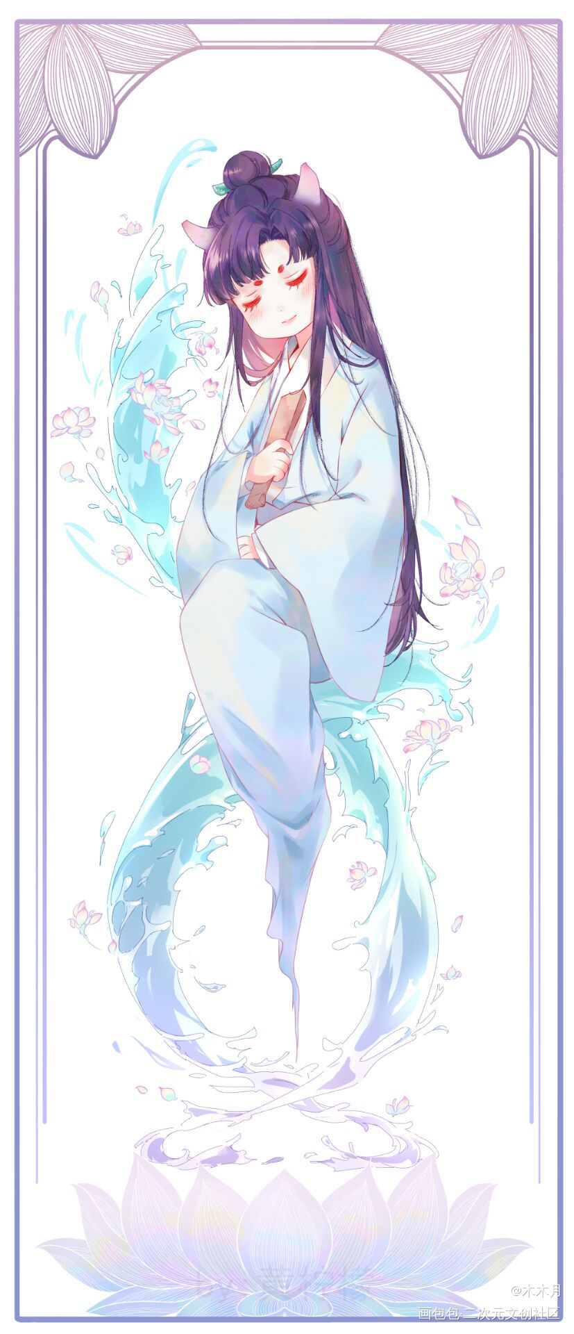 求关注_立绘平涂日系Q版oc绘画作品