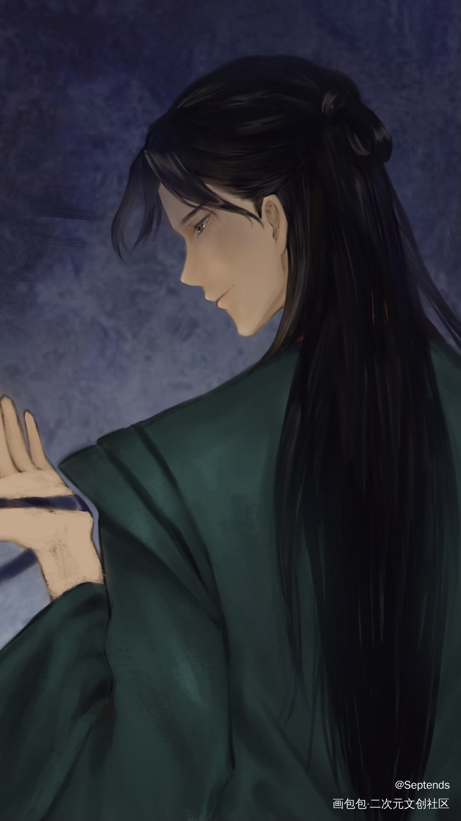 老温落泪_山河令绘画作品