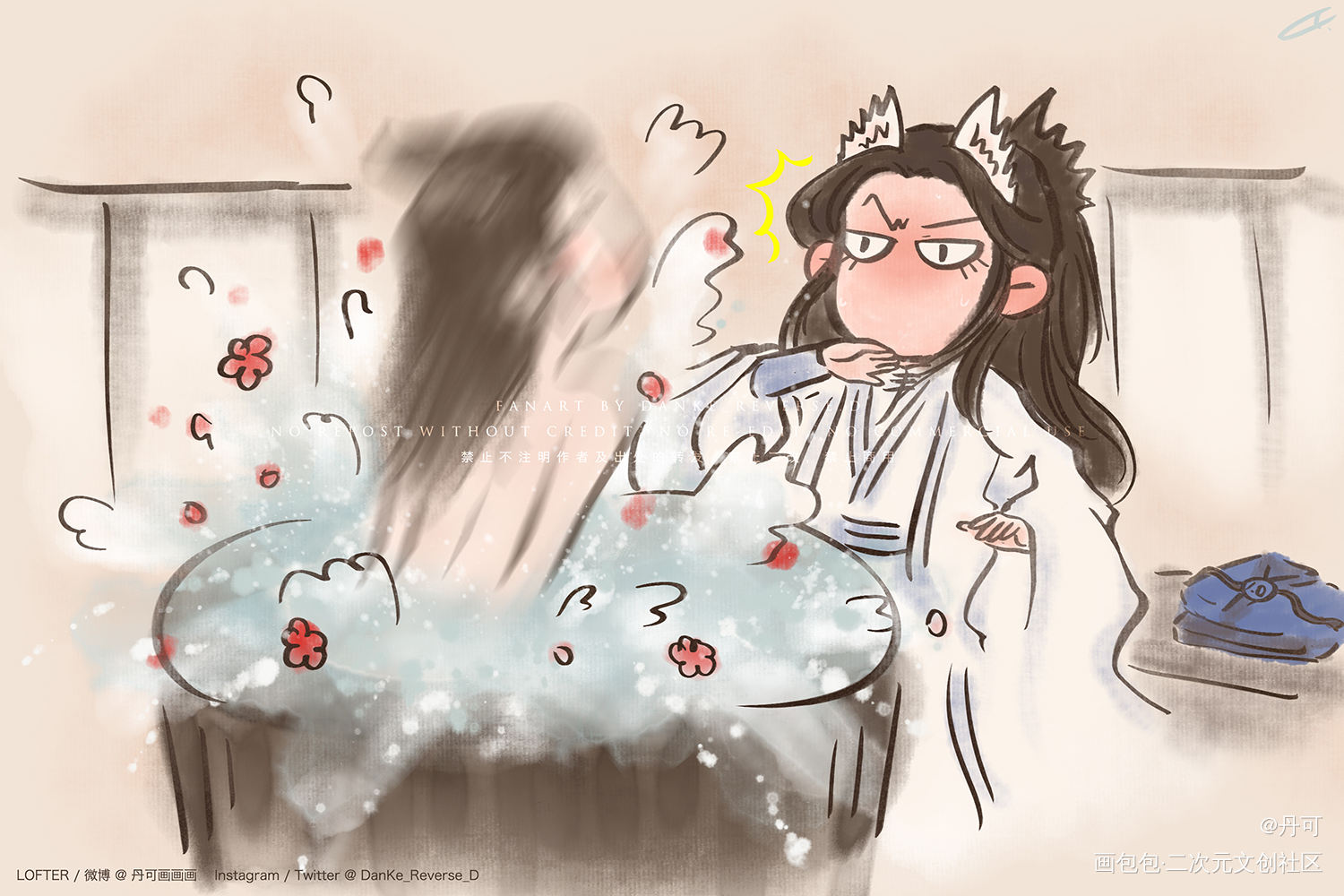 《二哈和他的白猫师尊》Q版同人_二哈和他的白猫师尊燃晚夏司逆踏仙君薛蒙墨燃楚晚宁Q版同人绘画作品