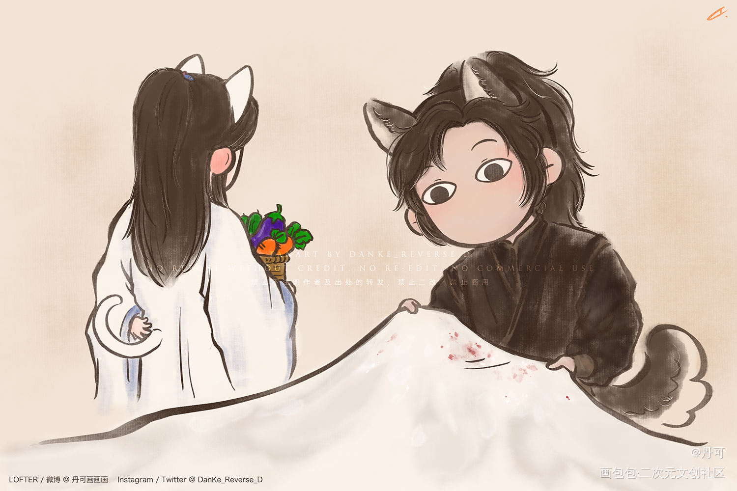 《二哈和他的白猫师尊》Q版同人_二哈和他的白猫师尊燃晚夏司逆踏仙君薛蒙墨燃楚晚宁Q版同人绘画作品