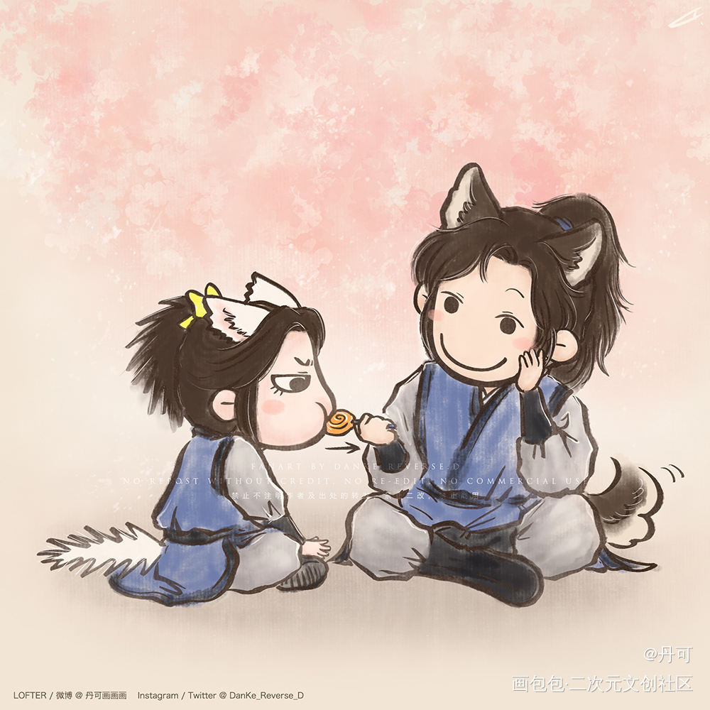 《二哈和他的白猫师尊》Q版同人_二哈和他的白猫师尊燃晚夏司逆踏仙君薛蒙墨燃楚晚宁Q版同人绘画作品