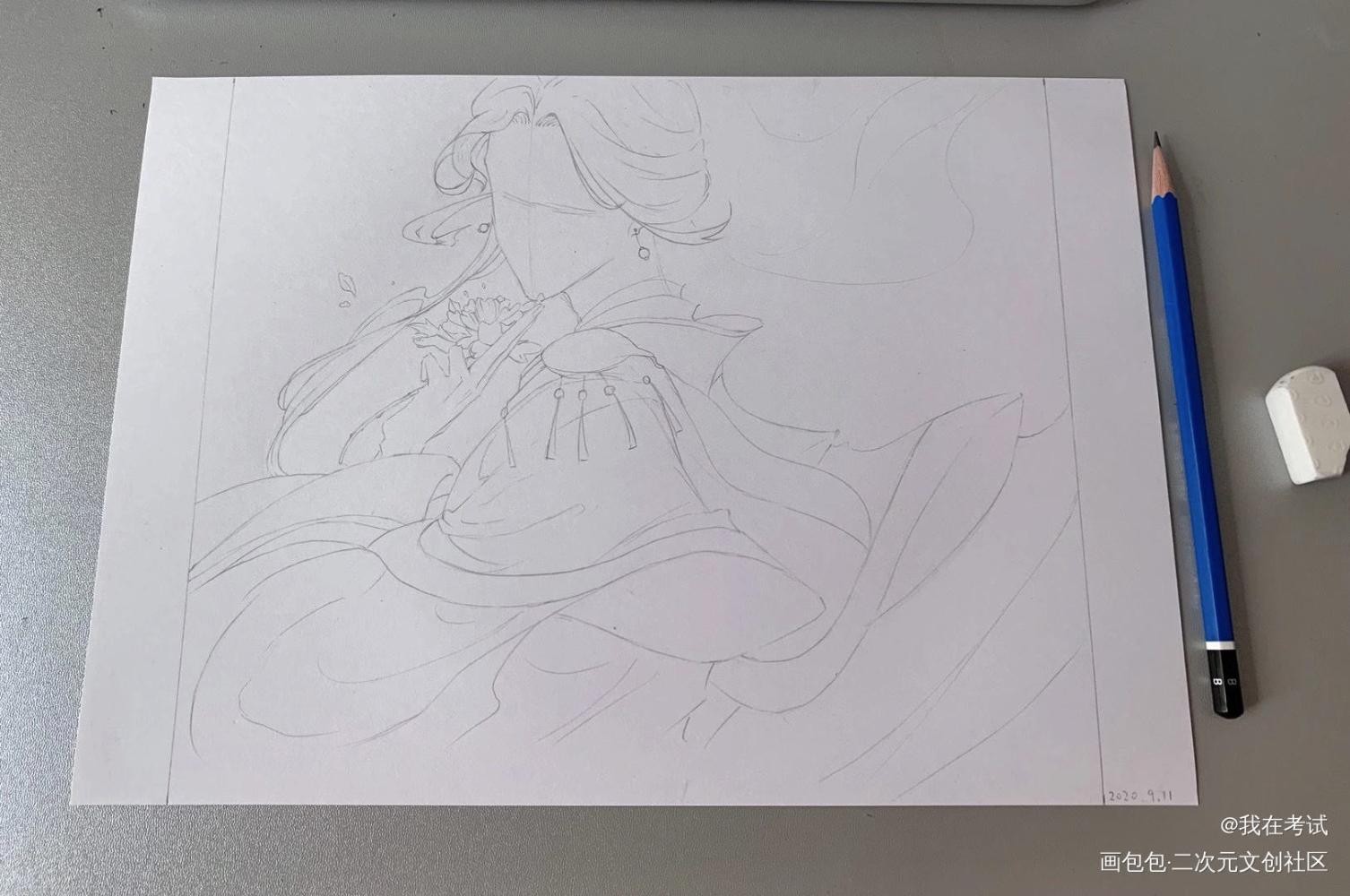 临摹一只漫画的悦神怜_天官赐福花怜谢怜同人临摹绘画作品
