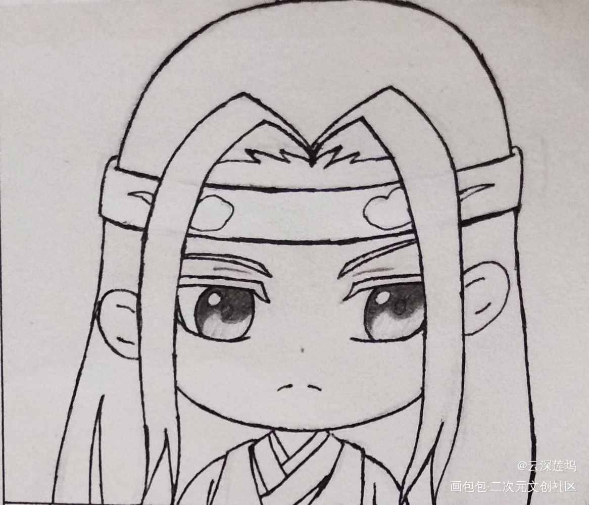 _魔道祖师蓝忘机Q版截图临摹绘画作品