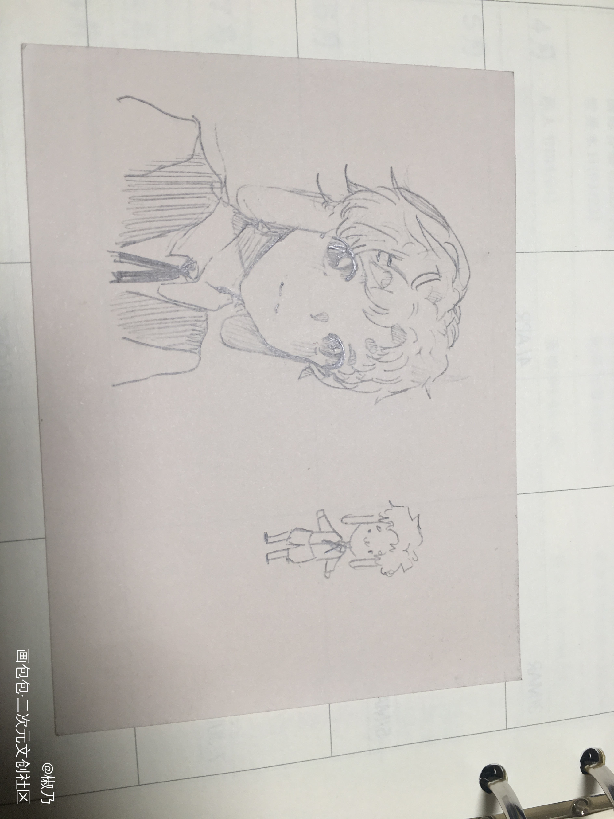 平平无奇的摸鱼人罢了_手绘摸鱼绘画绘画作品