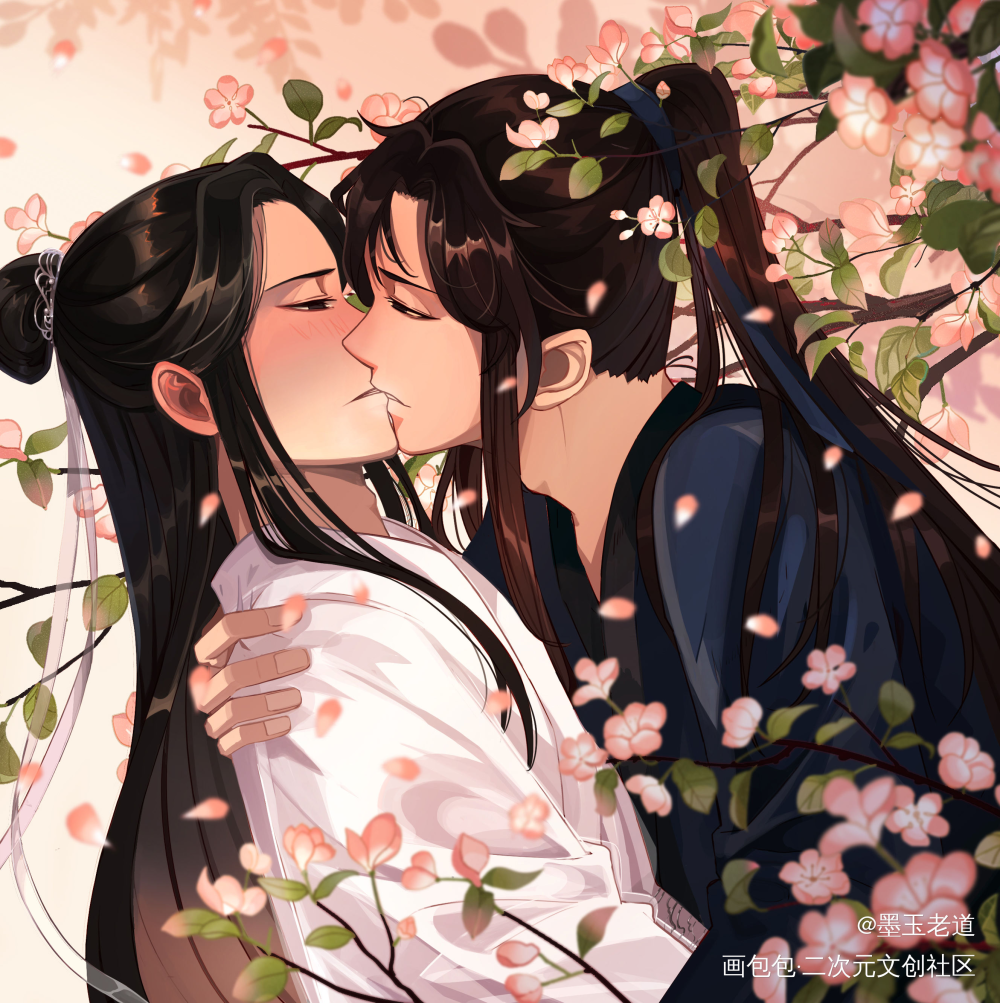 晚夜微雨_二哈和他的白猫师尊燃晚古风绘画作品