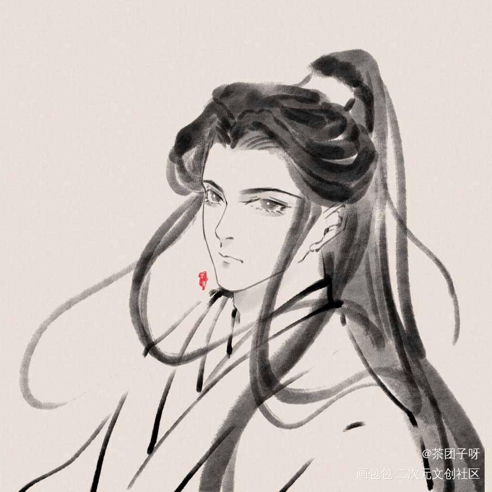 摸个鱼_二哈和他的白猫师尊楚晚宁头像绘画作品
