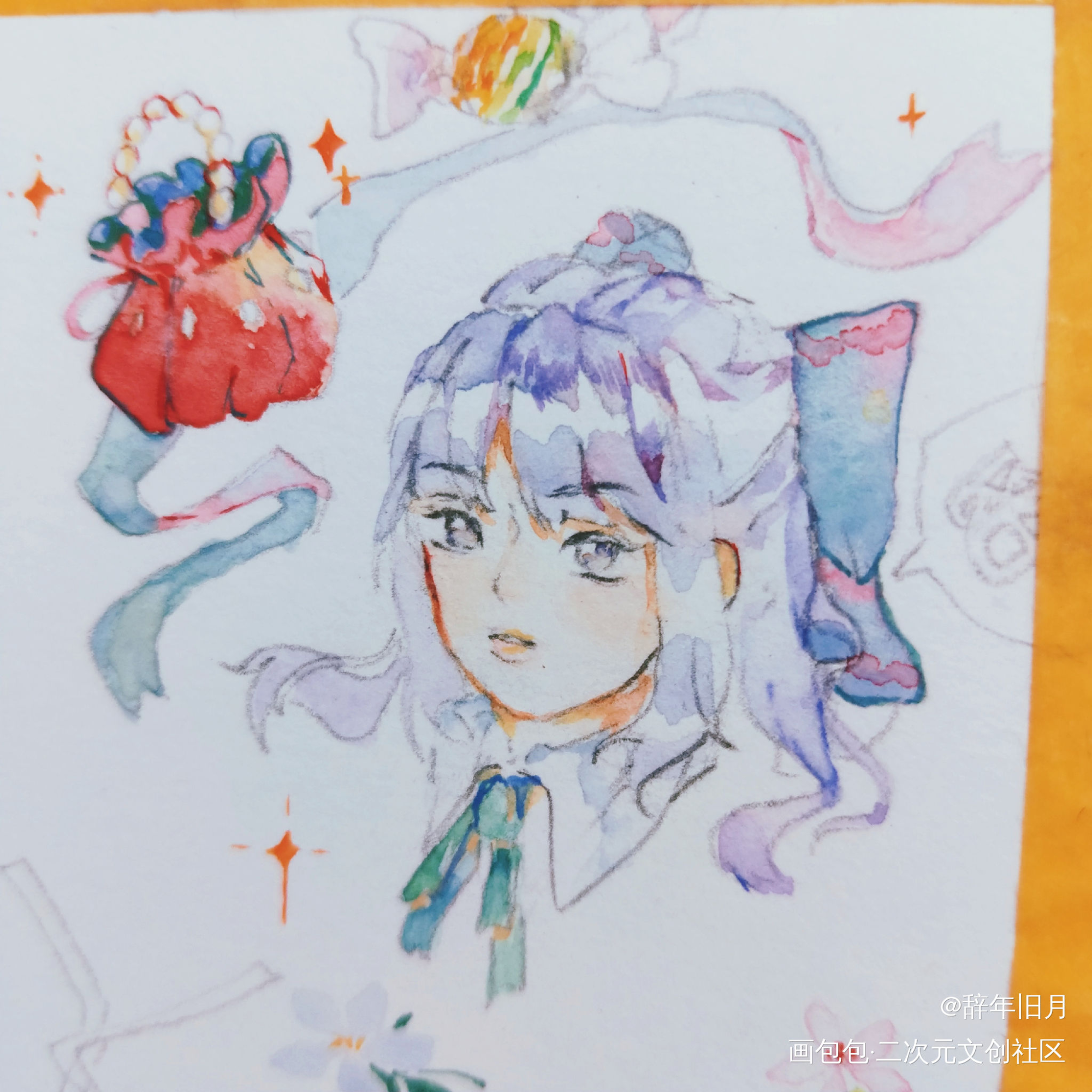 摸摸乖宝的_水彩原创原创绘画作品