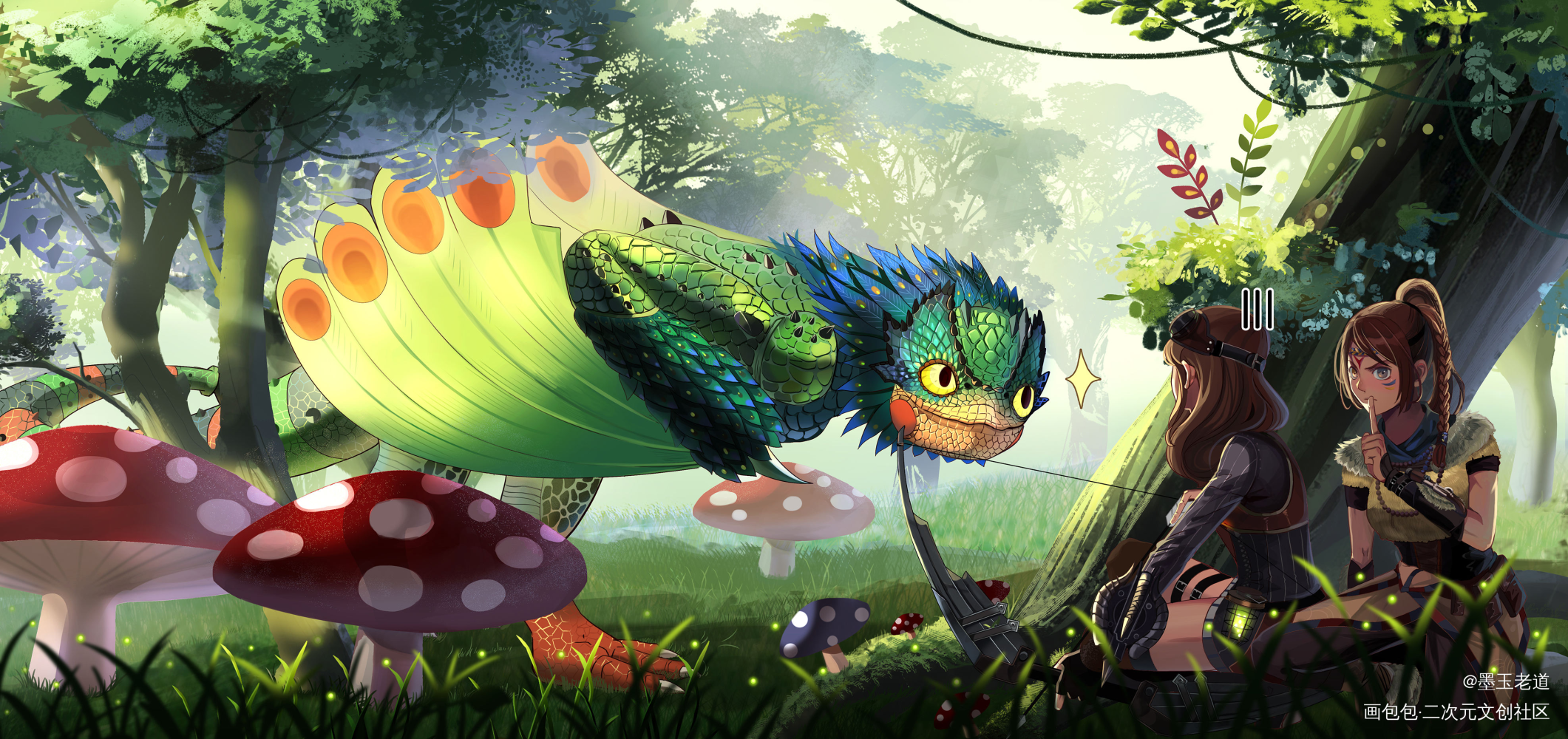 biu～发现你啦_手绘怪物猎人绘画作品