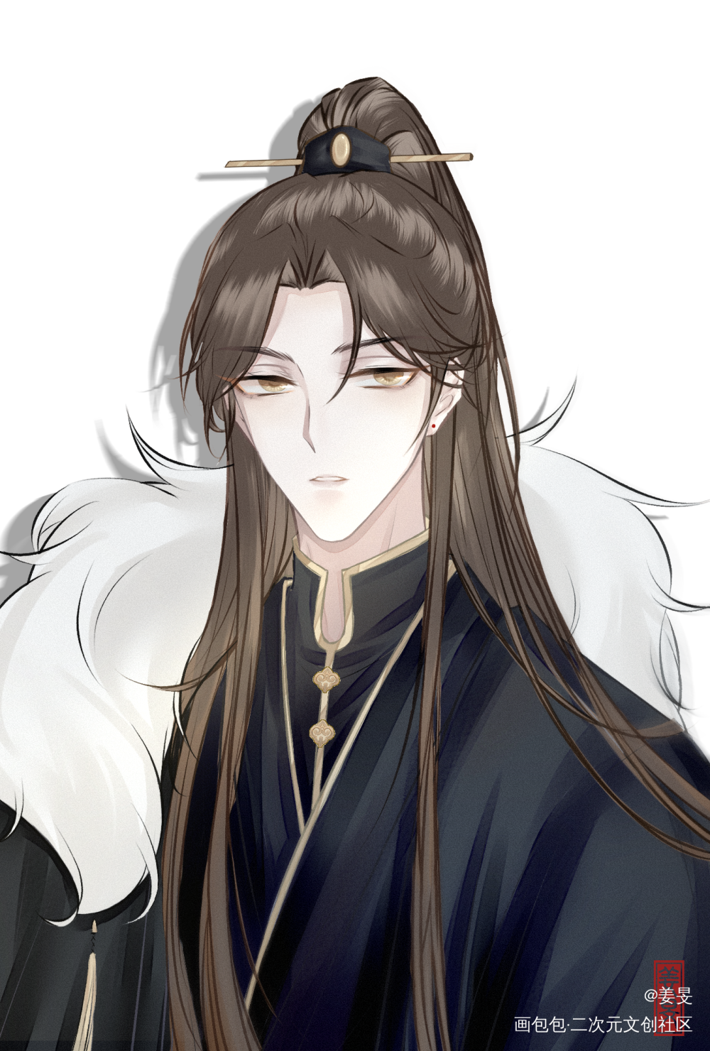 传两张给活动填填水_二哈和他的白猫师尊燃晚楚晚宁立绘古风平涂绘画作品