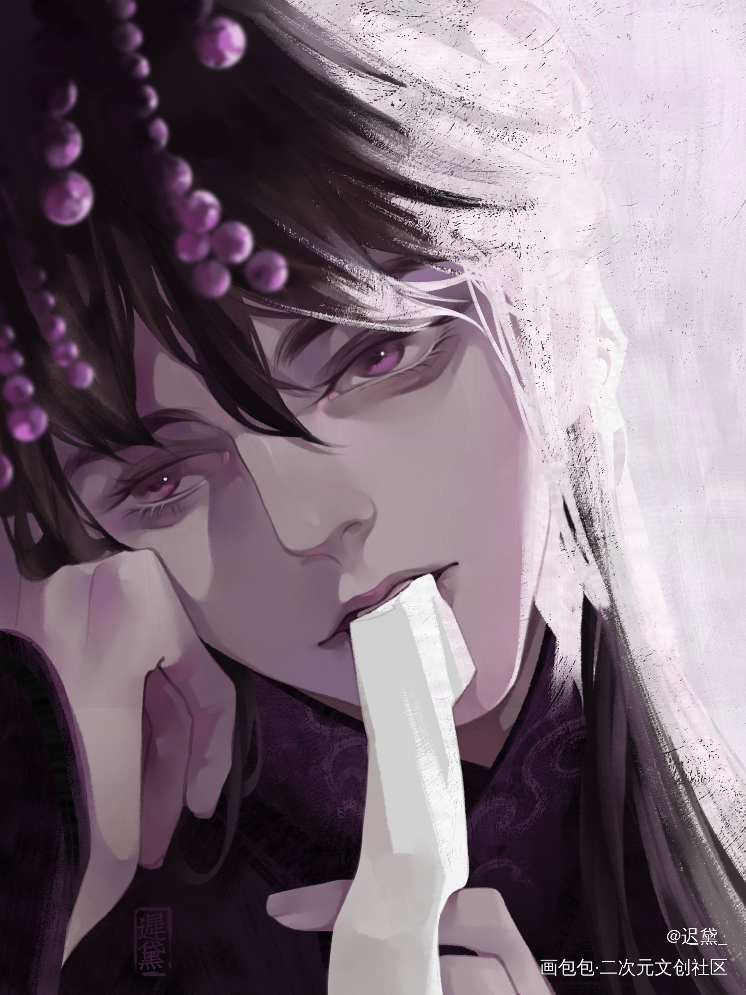 _二哈和他的白猫师尊墨燃楚晚宁绘画作品