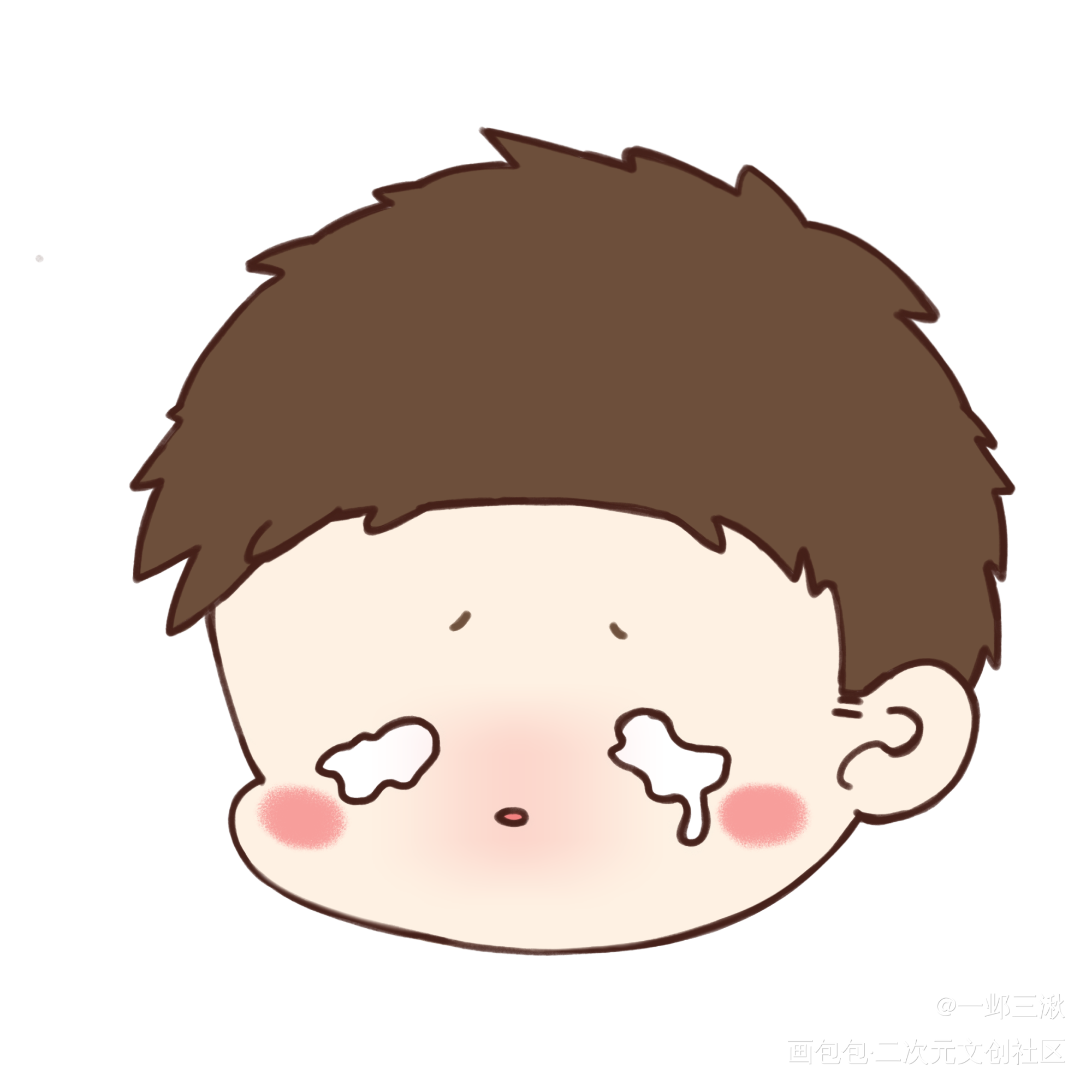 小白哭哭QAQ_小白杨188男团俞白白新羽Q版绘画作品