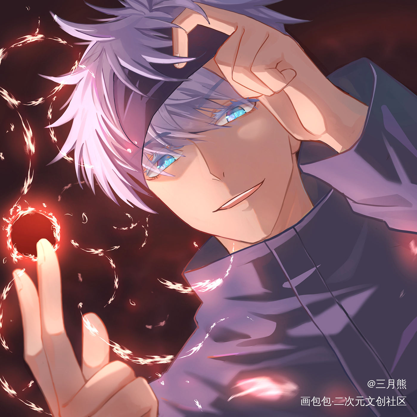 五条悟_咒术回战五条悟日系同人绘画作品