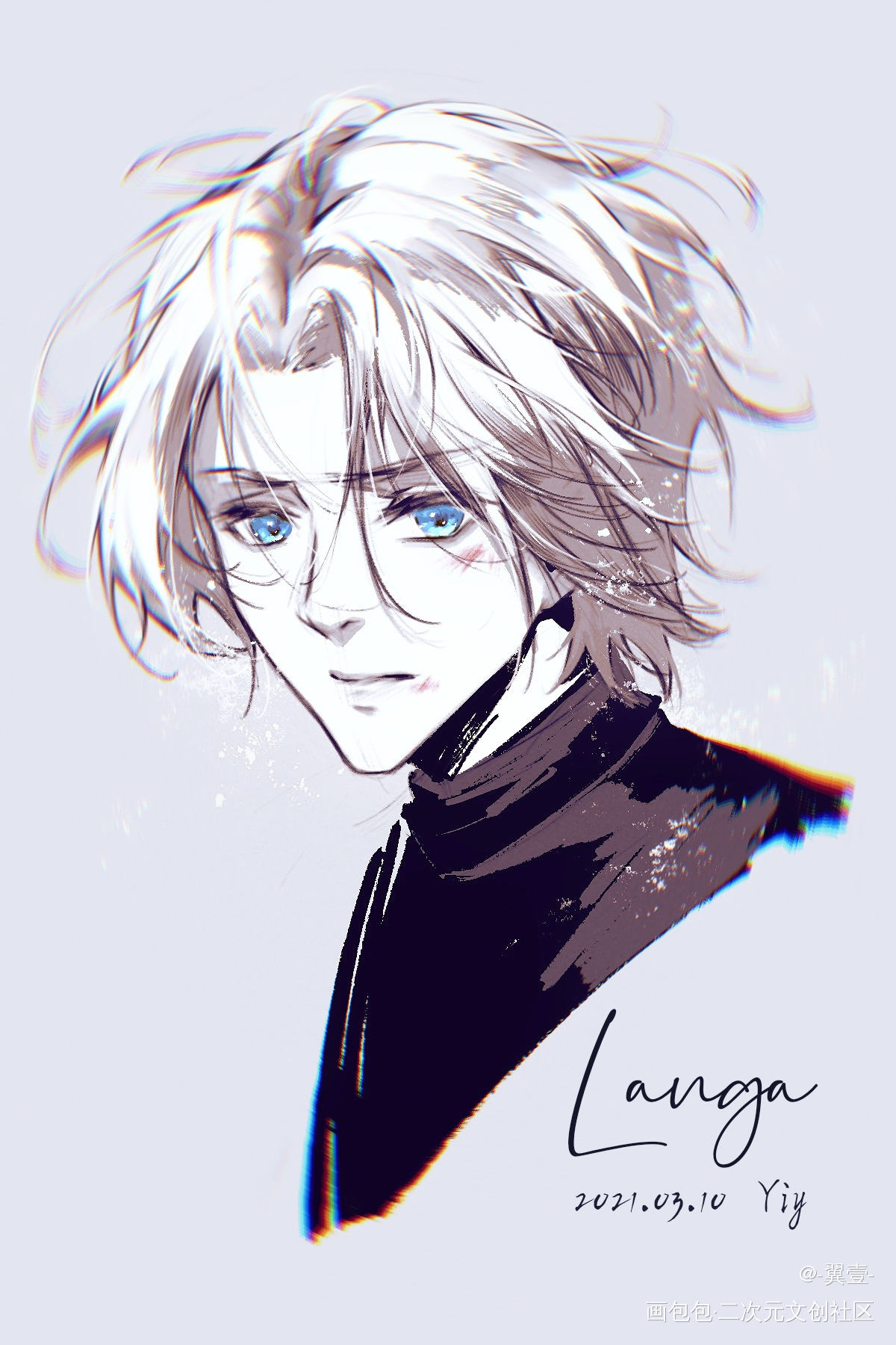 风雪里走出来的少年_无限滑板驰河兰加摸鱼绘画作品
