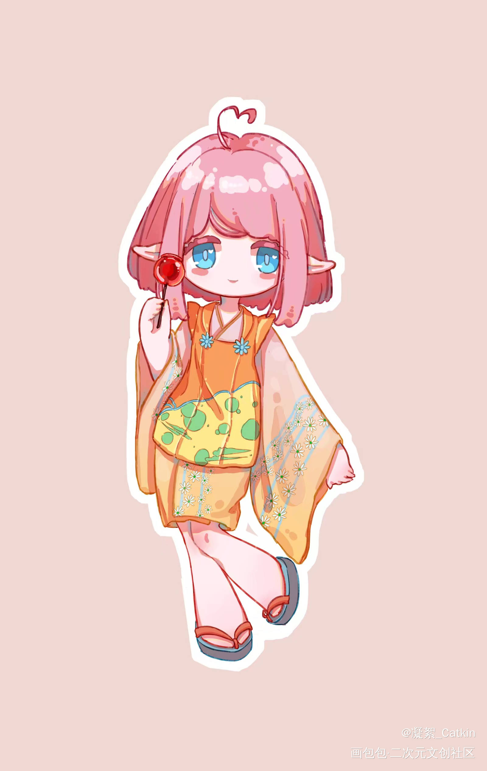 _平涂日系Q版原创人物原创oc绘画作品