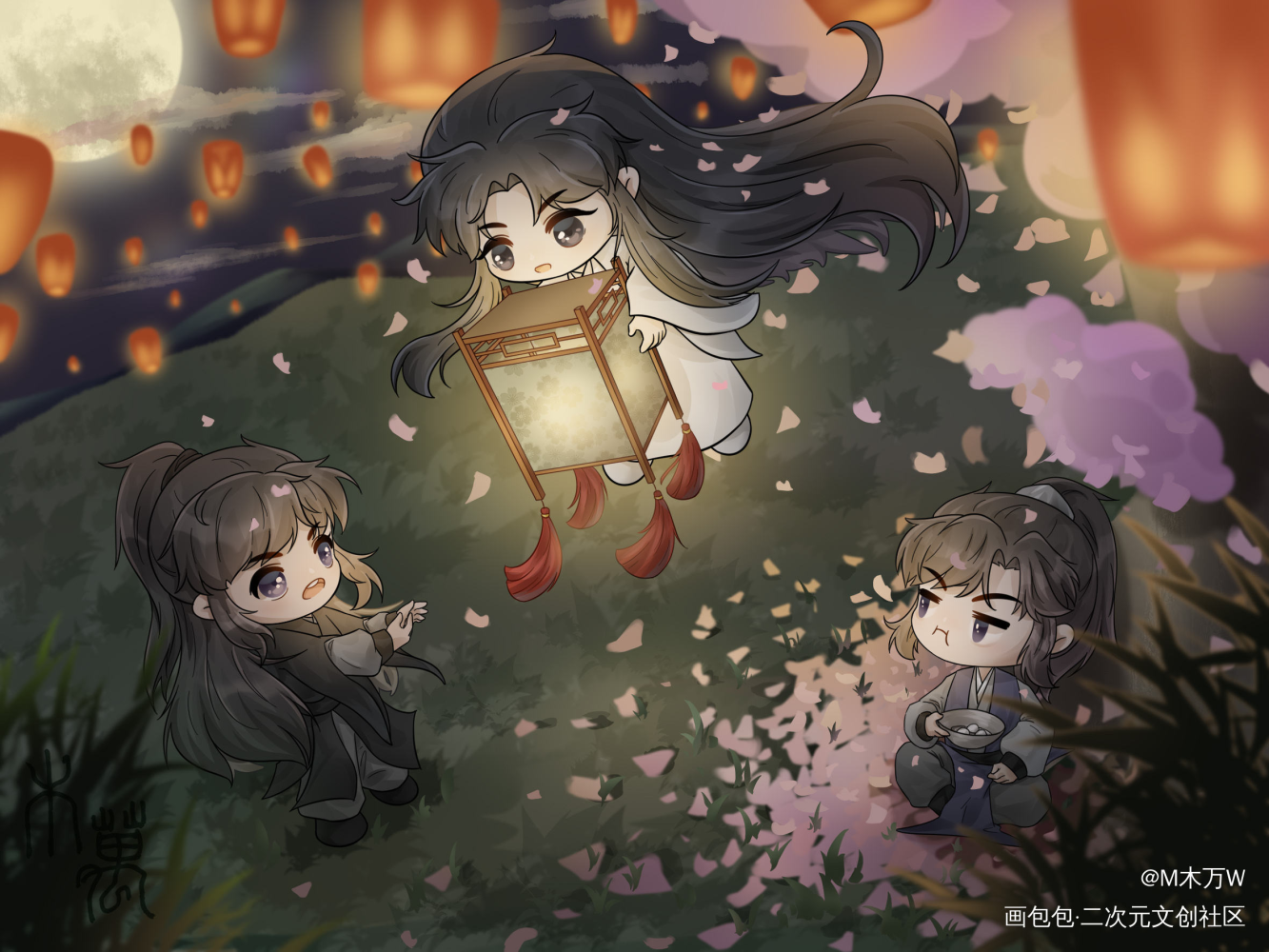 _二哈和他的白猫师尊燃晚绘画作品